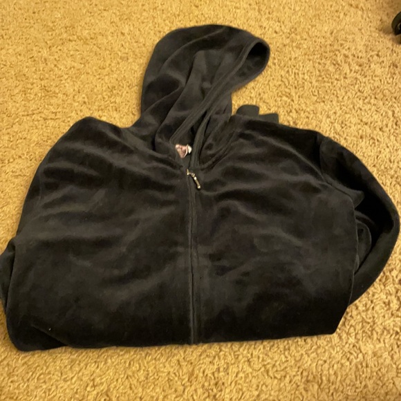 Nwot Juicy couture black zip up hoodie back bling - Picture 2 of 3